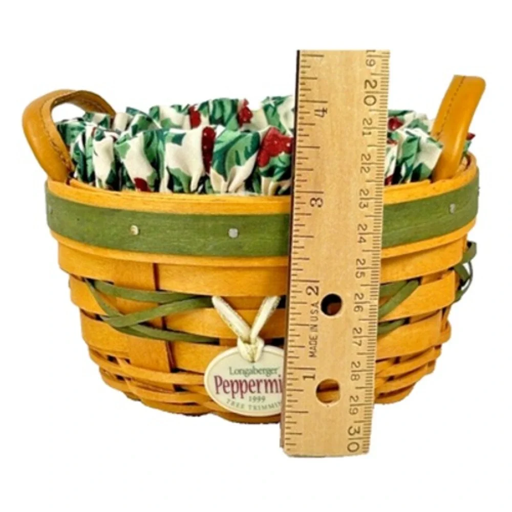 Longaberger 1999 Tree Trimming Peppermint Green Basket 1st Ed‎